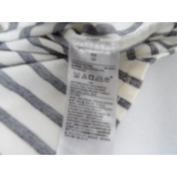 Banana Republic XS Asymmetrical Off the Shoulder Top Shirt Blouse White Striped - Picture 11 of 11